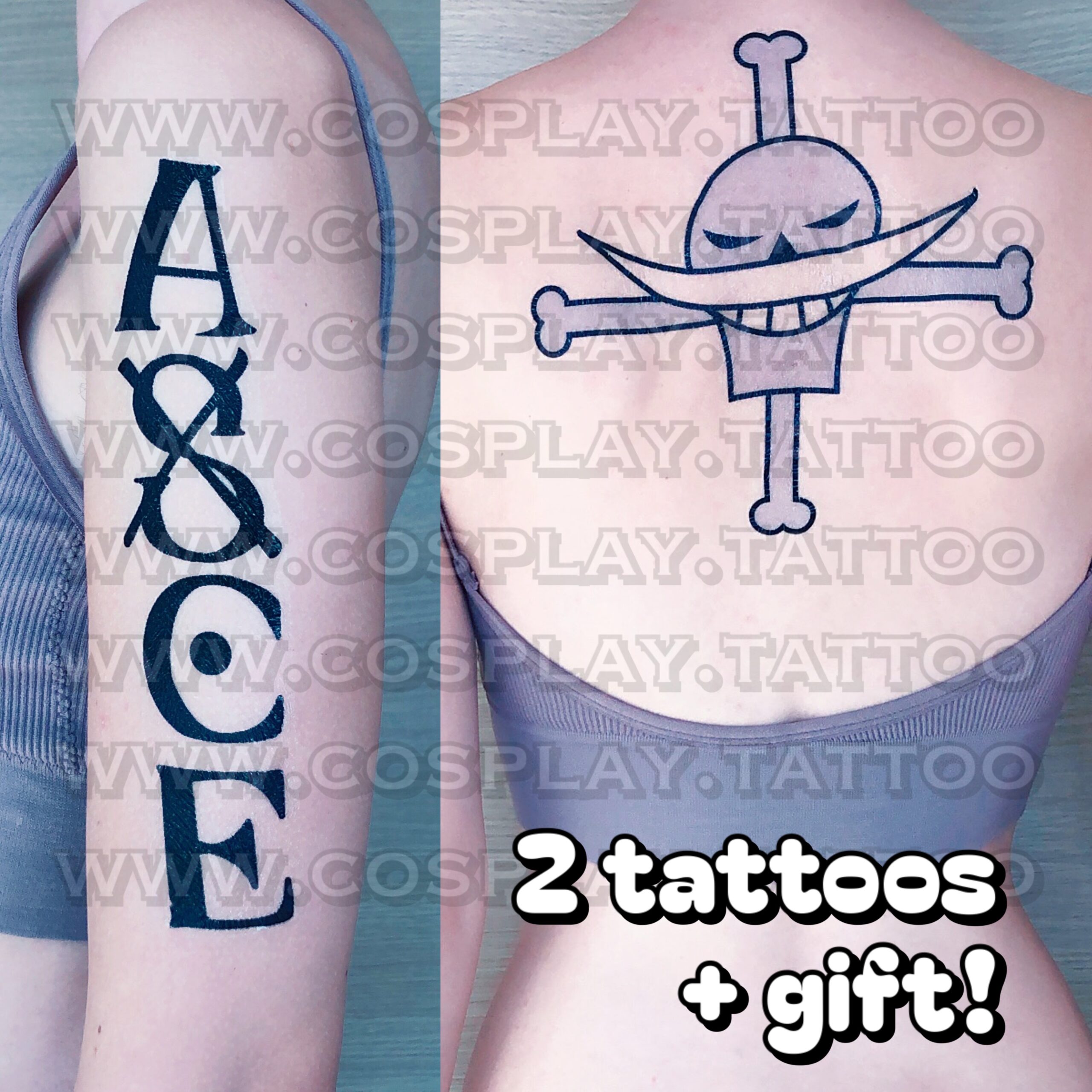 Trafalgar Law temporary tattoo detail for One Piece cosplay