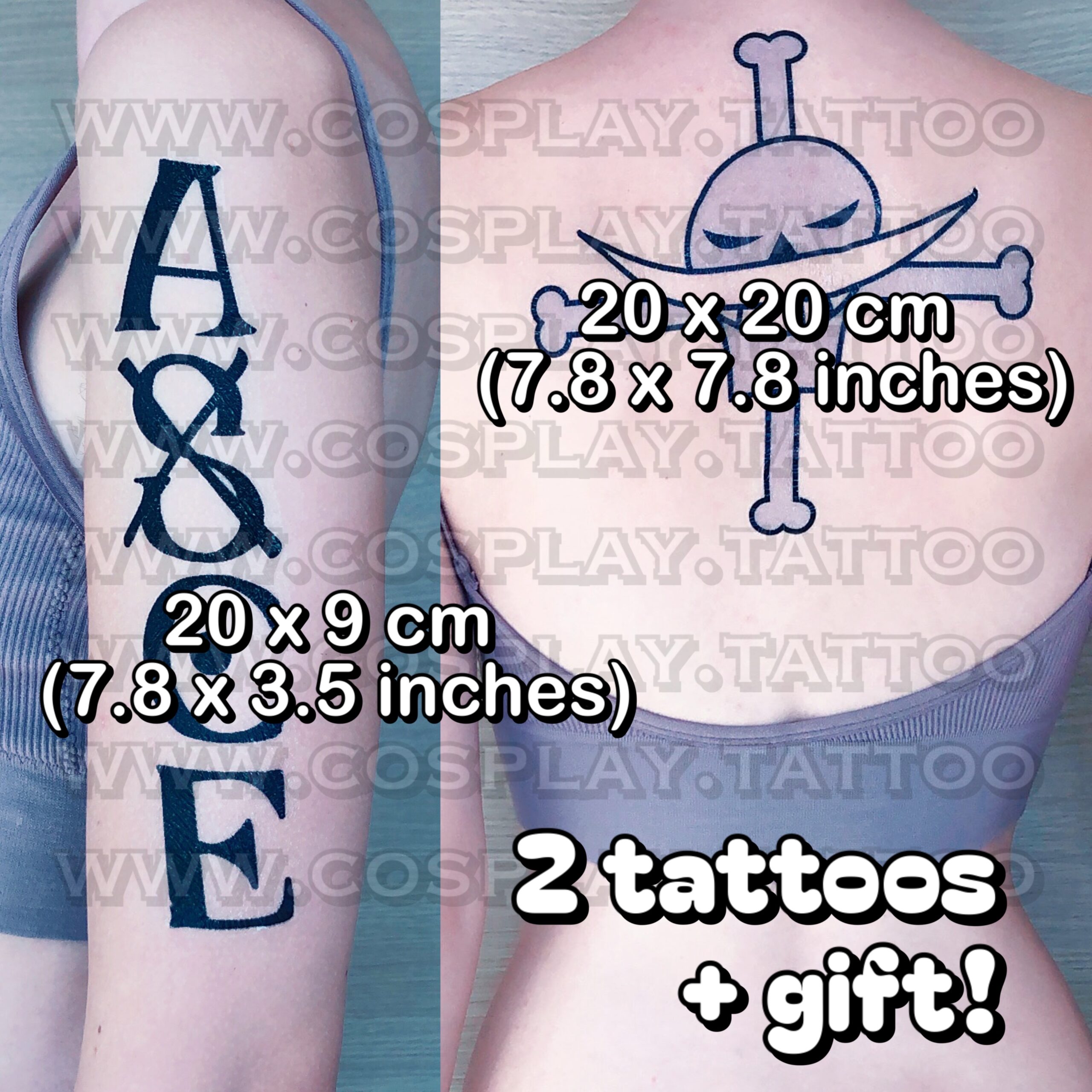 Trafalgar Law temporary tattoos from One Piece for cosplay