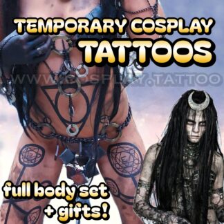 Enchantress temporary tattoo set for cosplay