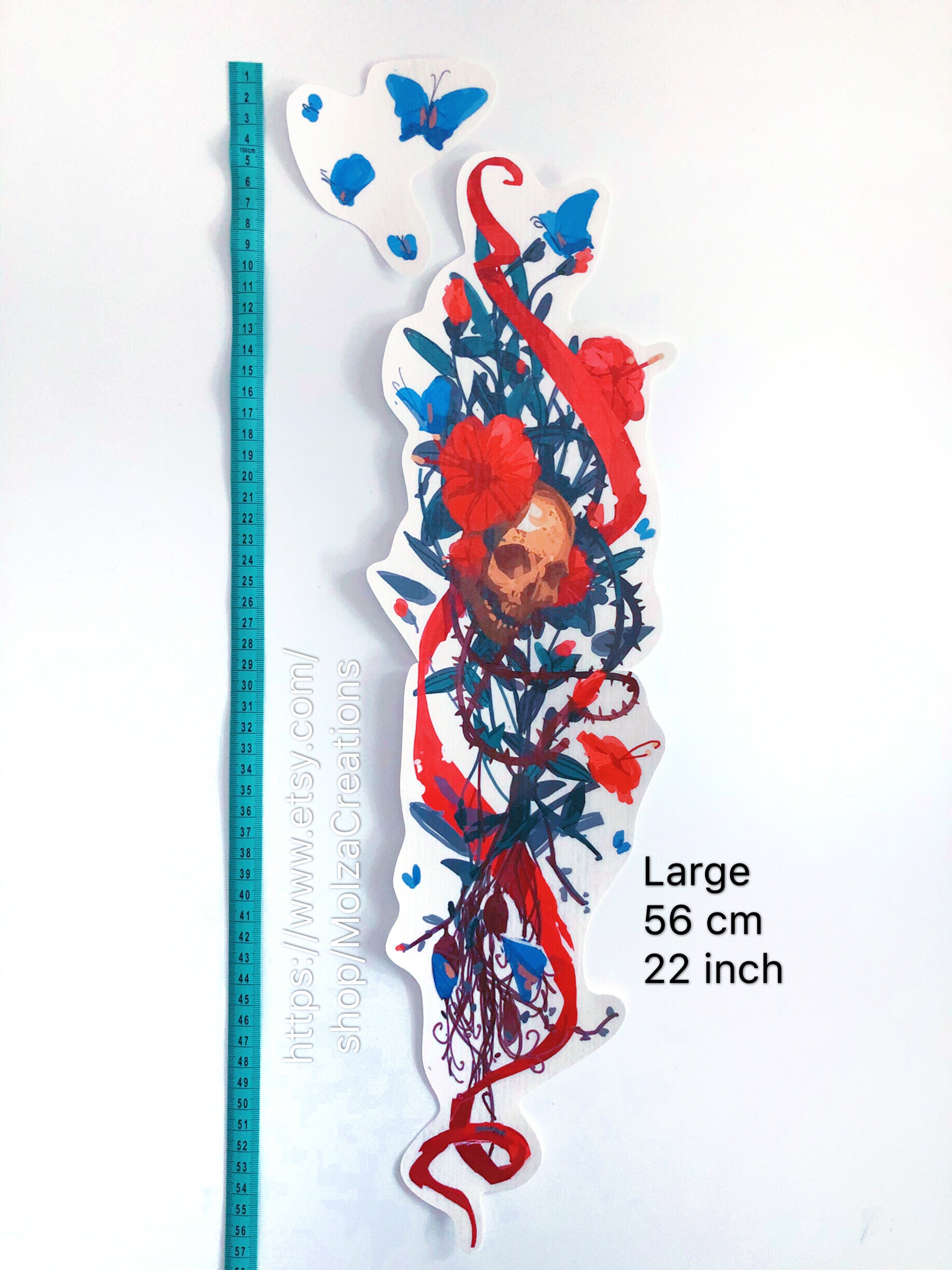 Temporary Tattoo | Flowers and Scull | Chloe