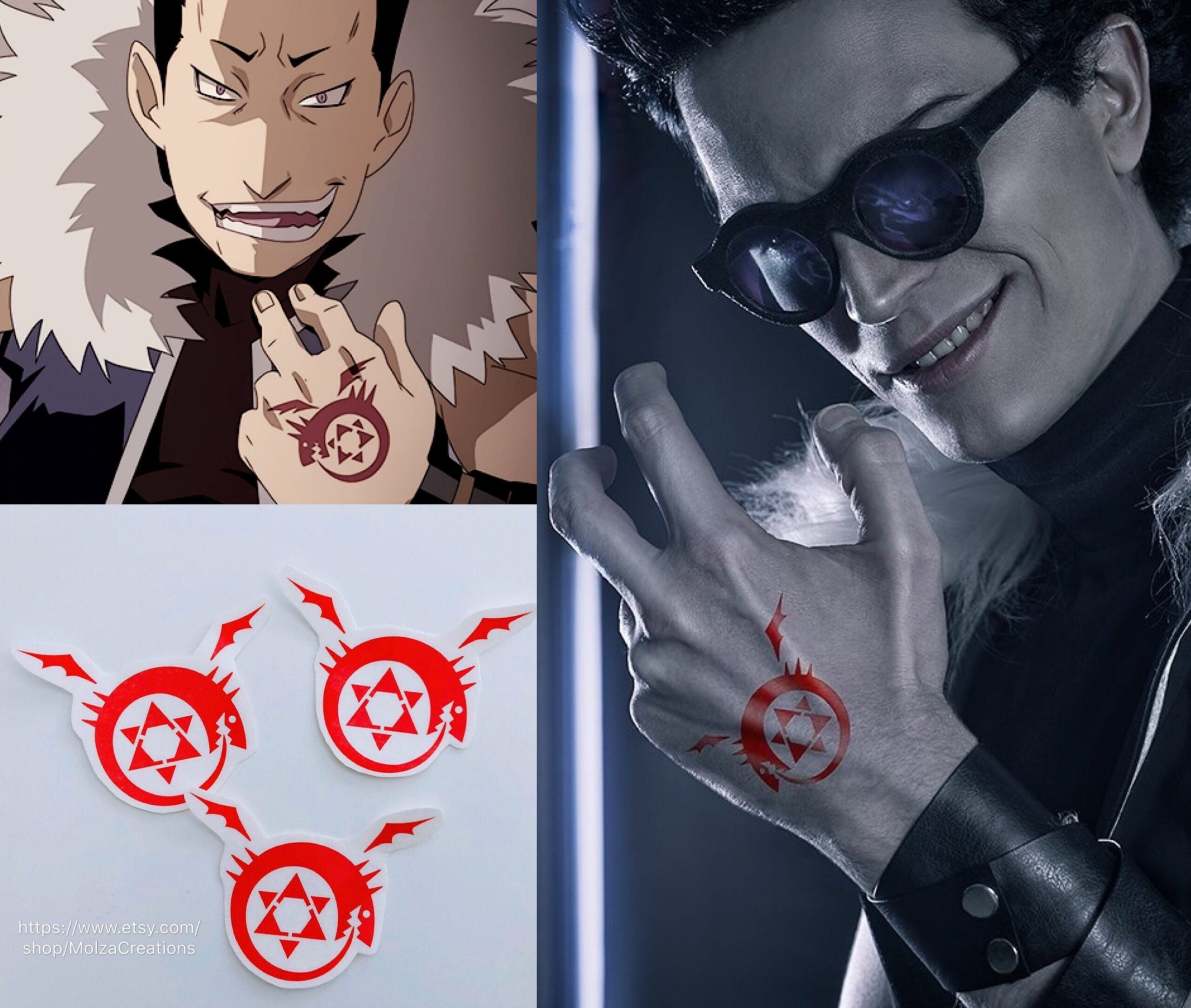 Ouroboros Homunculus temporary tattoos - Fullmetal Alchemist cosplay