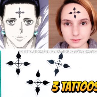 Chrollo Lucilfer Temporary Face Tattoos – 3 Tattoos – Hunter x Hunter