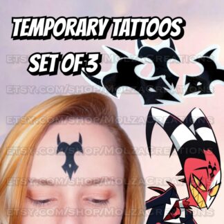 Blitzo Forehead Temporary Tattoos – Set of 3 – Helluva Boss