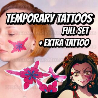Daki Temporary Tattoo Set – 3 Tattoos – Demon Slayer