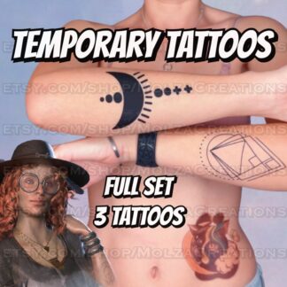 Mikaela Reid Witch Temporary Tattoo Set – 3 Tattoos – Dead by Daylight