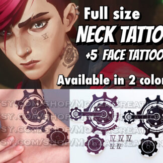Vi full-size temporary tattoo set - Arcane cosplay