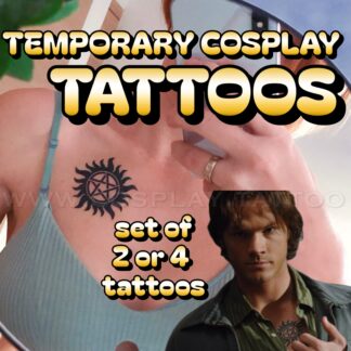 Supernatural anti-possession pentagram temporary tattoo set