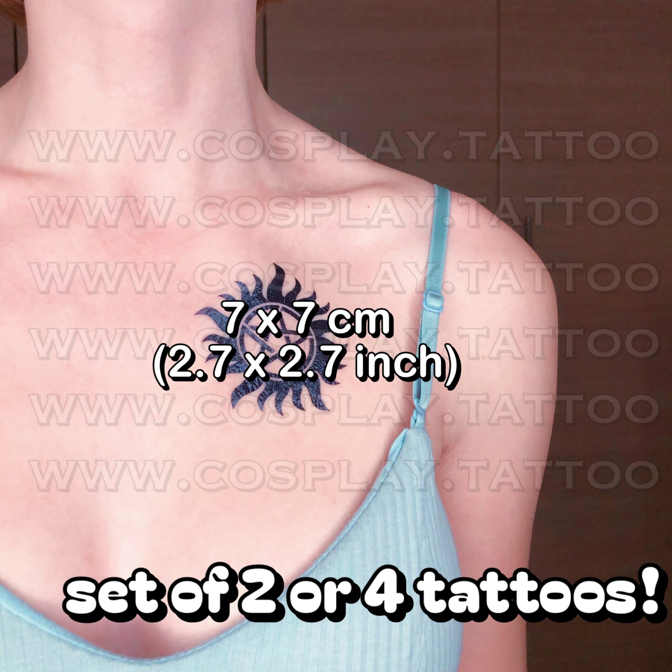 Supernatural anti-possession pentagram temporary tattoos
